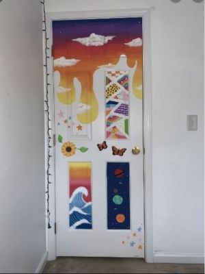 Colourful Painted Panel Door Design